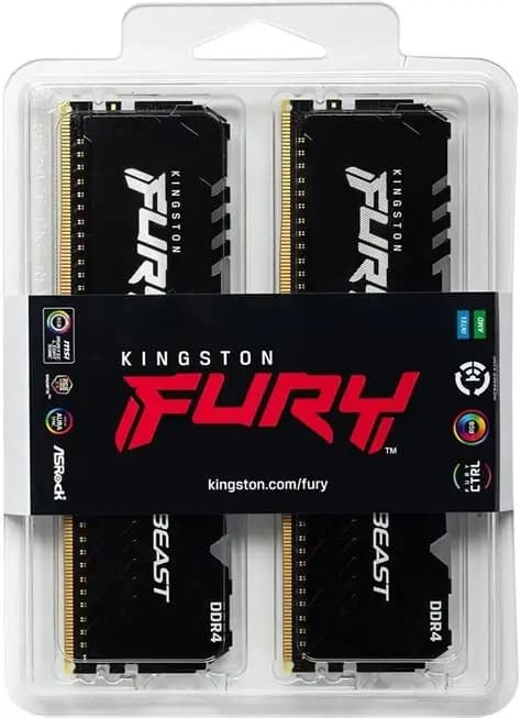 Kingston FURY Beast RGB 32GB DDR4 3200 Desktop Memory صورة رقم 1